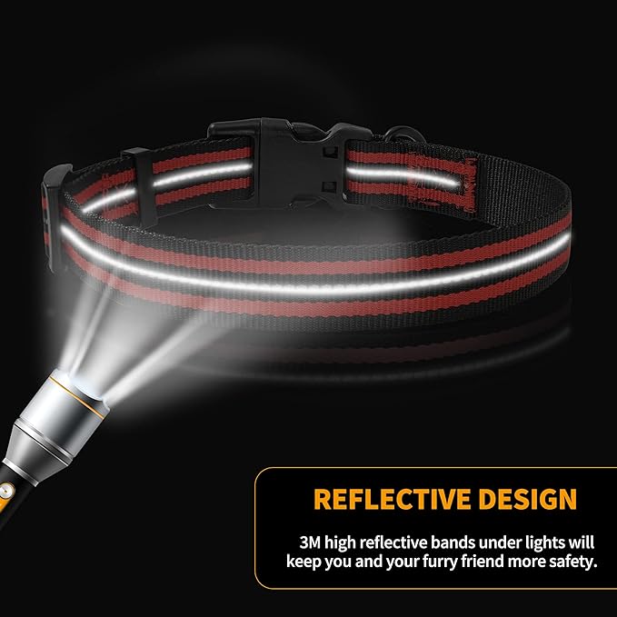 Mile High Life Reflective Dog Collar | Nylon Pet Collars wiith Buckle | Light Weight Puppy Collars | Red Dog Collars for Small Dogs (Red, S)