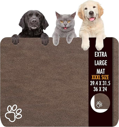 Dog Food Mat, 39.4"x31.5" Largest Absorbent Dog Mat for Food and Water, Non Skid Cat Bowl Mat, No Stains Quick Dry for Pet Water Dispenser Pet Supplies for Messy Drinkers