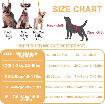 Puppytie No Pull xs Dog Harness with Multifunction Dog Leash,Soft Adjustable No Choke Escape Proof Pet Harness Vest,Yellow,XS