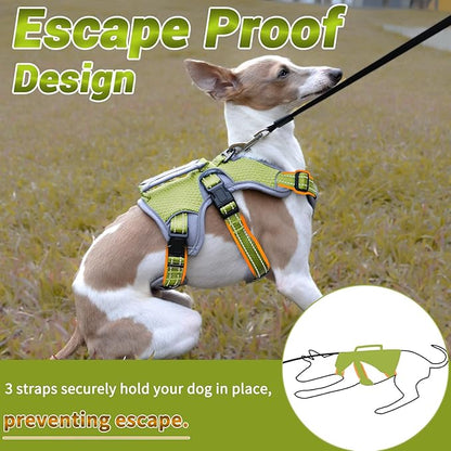 BELPRO Multi-Use Support Dog Harness, Escape Proof No Pull Reflective Adjustable Vest with Durable Handle, Dog Walking Harness for Big/Active Dogs (Green, XL)