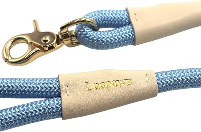 Lobster Snap Pet Leash 5FT, Special Strong Nylon Rope Dog Leash, Solid Color Rope Dog Lead for All Breeds(Blue, 5ft*10mm)