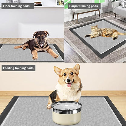 Charcoal Puppy Pads 28x34 Inches Extra Large Dog Pee Pads Odor-Control & Leak-Proof Disposable Pet Training Edge-Wrapping Thicken Potty Pad for Dogs, Cats, Rabbits (100 Pieces)
