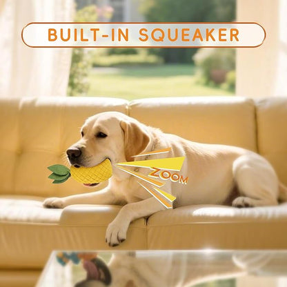 Pineapple Dog Toys for Aggressive Chewers, Indestructible Chew Toy with Squeaker for Large Dogs - Durable Rubber Puppy Teething & Interactive Play