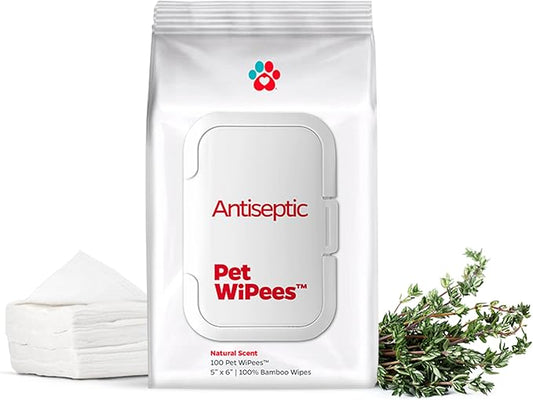 Pet Parents® Pet WiPees™ Cleansing Wipes for Dogs with Chlorhexidine, Ketoconazole and Thymol, Cleans Skin Folds, Paws and Coat, Deodorizes, Supports Skin Hygiene