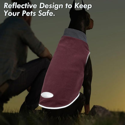 cyeollo 2 Pack Dog Sweater Fleece Vest Pullover Dog Sweatshirt Reflective Lightweight Pet Clothes for Large Dogs Girl Pet Apparel Size XXXL Pink & Grey