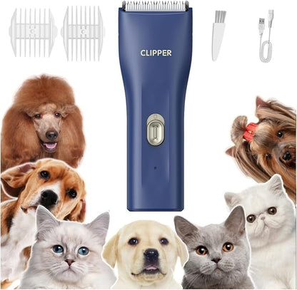 Tileon Dog Clippers,Quiet Washable USB Rechargeable Cordless Dog Grooming Kit,Electric Pets Hair Trimmers Shaver Shears for Dogs and Cats