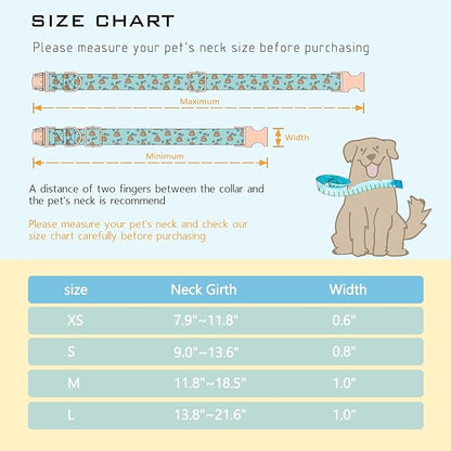 Faygarsle Blue Dog Collar for Small Medium Large Dogs Cute Puppy Collars for Female Dogs Funny Dog Collars for Summer Spring Wedding Necklace Girl Dog Collar S