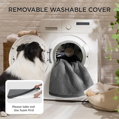 Bedsure Large Dog Bed for Crate - Comfy Flat Pet Beds with Removable Washable Cover, Orthopedic Egg Crate Foam Crate Mat, Suitable for Pet Up to 50 lbs