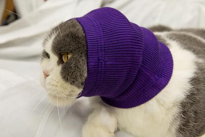 FDANDADE Cat Hematoma Ear Wrap, Cat Ear Wrap Cats Anxiety Relief – Noise Canceling for Fireworks, Thunderstorms Purple S