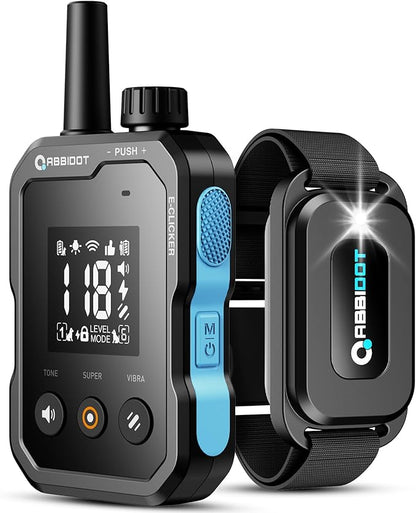ABBIDOT Dog Shock Collar (5-120 lbs) - 4500 FT Dog Training Collar with Remote, IPX7 Waterproof with 6 Training Modes, Beep, Vibration, Safe Shock, Enhanced Night Light, Rechargeable Electric Collar