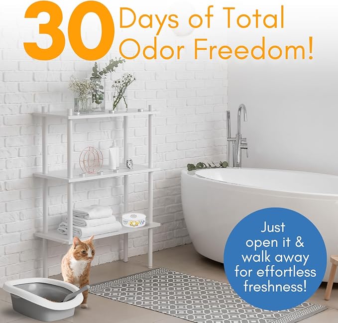 Litter Box Magic Cat Litter Deodorizer Jar (Orange Scent, 16 Oz, Pack of 2) - Cat Litter Odor Control Gel In A Jar - Cat Litter Box Pet Air Freshener - Litter Odor Eliminator to Freshen Air