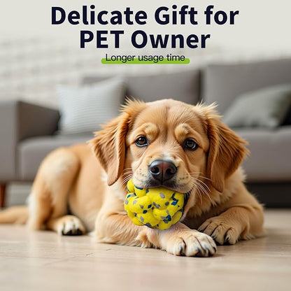 Moonorange Upgrade Dog Balls Interactive Toys for Aggressive Chewers, Indestructible Tennis Durable Bouncy for Fetch Game, Lightweight Floating, Yellow
