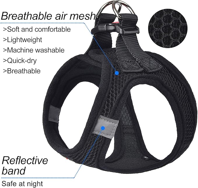 matilor Dog Harness Step-in Breathable Puppy Cat Dog Vest Harnesses for Small Medium Dogs