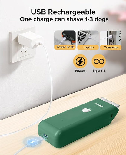 Tawiijou Pet Clippers for Dog Hair Grooming Low Noise, Rechargeable Cordless Cat Shaver with Ceramic Blade,Portable Pet Hair Trimmer for Matted & Long Hair