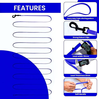 Waterproof Dog Leash 10ft, 16ft, 30ft, 50ft PVC Recall Long Line Dog Leash Beach Swimming Tracking Training Dogs Lead for Pet, Medium and Large Dogs