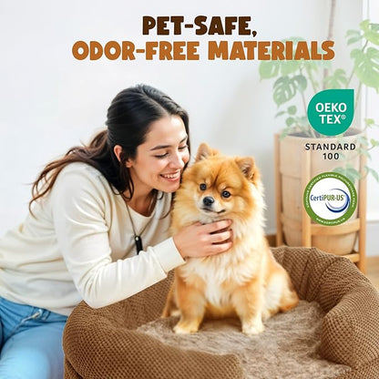 Miorun Bolster Dog Bed, Extra Thick 4.7 Inch Large Orthopedic Dog Bed with Memory Foam, Pet Couch Bed with Supportive Structure, Removable Washable Cover, Durable and Stylish Dog Bed for Large Dogs