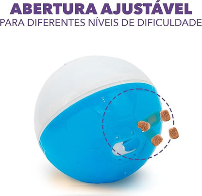 amicus - Crazy Ball Treat Dispenser - Pets Treat Ball - Interactive Treat Dispensing PetsToy - Pets Enrichment Toys - Pets Toys to Keep Them Busy - Slow Feeder - 300g/10.5 oz - White/Blue