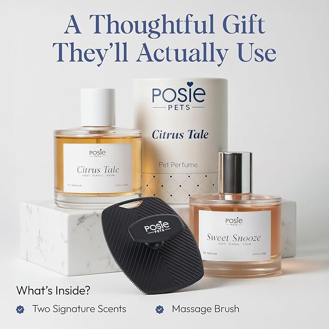 Posie Pets Perfume Gift Pack - Contains One Citrus Tale Fragrance, One Sweet Snooze Fragrance and Massage Brush