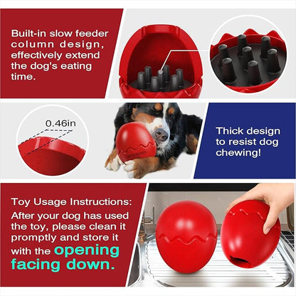 Extra-Large Size Dog Fillable Toy - Filler Lick Ball for Large Aggressive Chewers Breed Dogs Durable Peanut Butter Balls & Kibble Treat Dispenser & Chew Toys