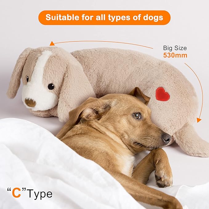 Moropaky Puppy Heartbeat Toy Heartbeat Stuffed Toy for Dogs, Dog Heartbeat Toy for Pet Anxiety Relief Sleep Aid Cuddle Comfort Calming Crate Kennel Training, Puppy Essentials
