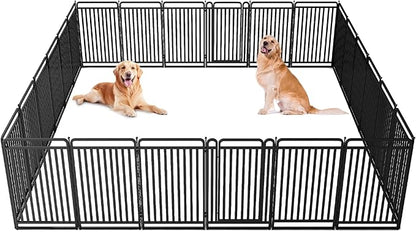 New Thickened Version Dog Playpen, 43 Inch Dog Fences for The Yard, Portable Outdoor Dog Playpen for Large/Medium/Small Dogs, Foldable Metal Dog playpen, with Doors (24 Panels, 43 Inch)