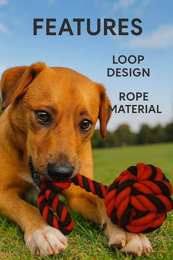 PAWPOURRI Dog Rope Toys Heavy Chew Toys for Medium and Large Breed Dogs, Durable Rope Toy Set for Teething, Chewing Support and Interactive Play (4 pcs Dog Toys Combo)