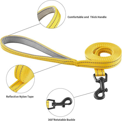 Hipubby Dog Harness and Leash Set, No Pull Soft Mesh Puppy Harness for Small Medium Dogs, Cats - Step in Reflective Breathable Lightweight Vest Harness for Walking, Training - Yellow, S