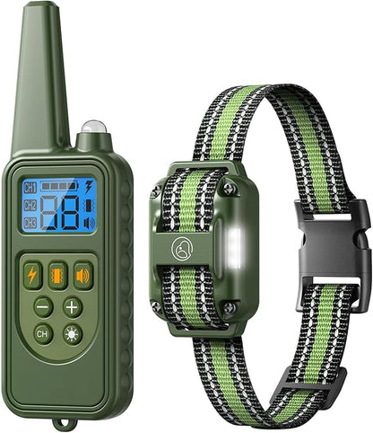 Heaflex Dog Shock Collar, Electronic Dog Shock Collar with Shock, Beep, Vibration, Dog Training Collar with Remote, Light, Waterproof Rechargeable, 2600ft Dog e-Collar for Small Medium Large Dogs