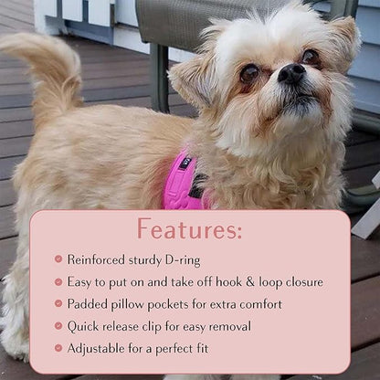 Comfort fit Step-in Dog & Puppy Harness - Comfortable All Weather Dog Vest Harness: Adjustable, Soft Padded, Easy to Put-on for Small, Medium-Sized Dogs.