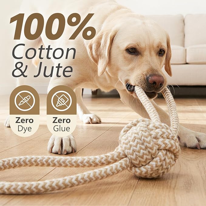 IRRESTRICO Puppy Chew Toys for Teething, Rope Toys for Dogs Training and Play, Durable Chew Rope for Small and Medium Breeds, L Size