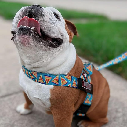 BULLHUG Adjustable Dog Harness– No Pull, No Choke – for English Bulldogs, French Bulldogs, Pugs & Broad-Chested Breeds – Easy, Safe Walks (Pizza, Small)