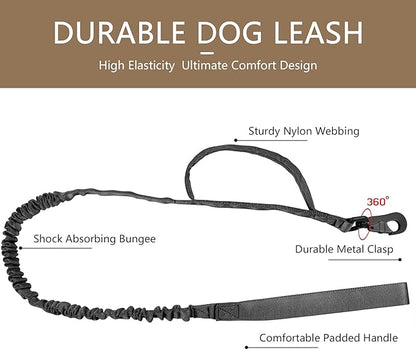 DAGANXI Tactical Dog Collar, Adjustable Military Training Nylon Dog Collar with Control Handle and Heavy Metal Buckle for Medium and Large Dogs, with Patches and Airtags Case (S, Black-Set)