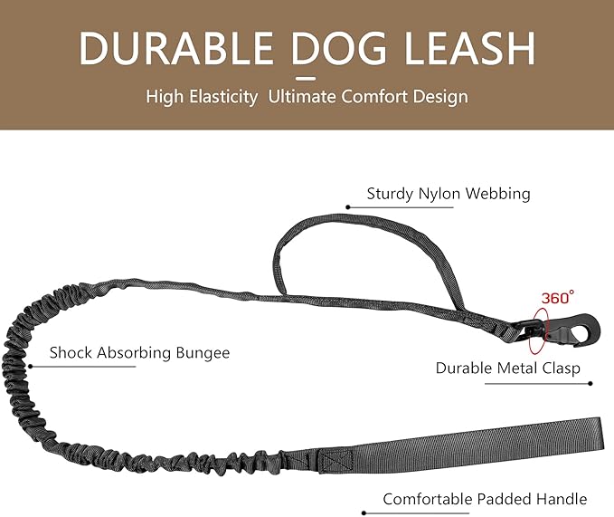 DAGANXI Tactical Dog Collar, Adjustable Military Training Nylon Dog Collar with Control Handle and Heavy Metal Buckle for Medium and Large Dogs, with Patches and Airtags Case (XXL, Black-Set)