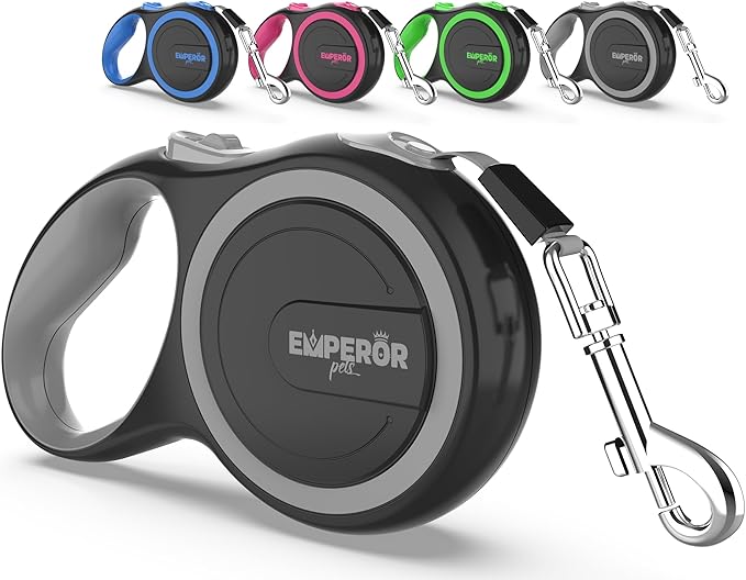 Emperor Pets 16 ft Retractable Dog Leash - Heavy Duty Retractable Pet Leash with Anti-Slip Grip - Reflective Dog Leash Tape for Medium to Large Dogs up to 100 lbs -GY16