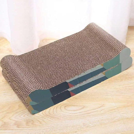 Cat Scratch Board, Bone-Shaped Design cat Scratch pad, Brown Corrugated Cardboard, pet cat Toy, Reversible cat Scratch Toy (2pcs)