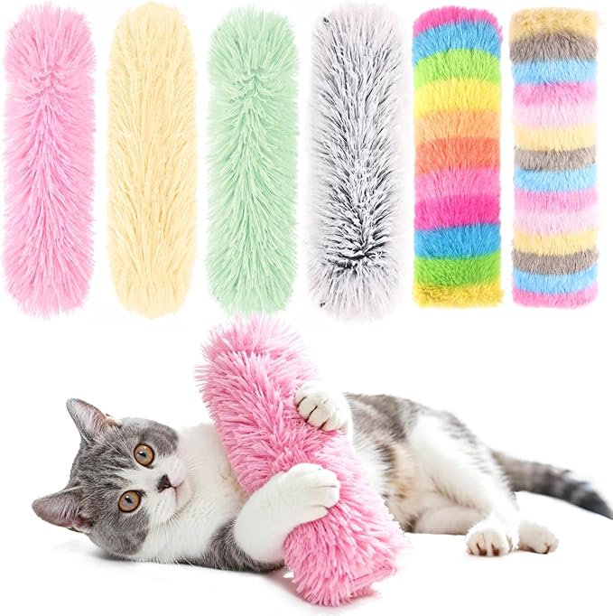 MehelloFeather Cat Toys Pillows 6Pcs Catnip Kicker Toys for Cats Promotes Kitty Exercise
