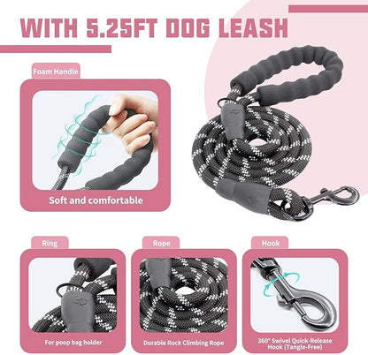 AUROTH Dog Harness and Leash Set, Soft Padded Dog Vest with 5.25FT Dog Leash, No Choke, Easy On Pet Vest, Adjustable Reflective No Pull Pet Vest Medium Sized Dog, Easy Walking and Training