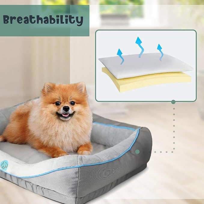 Viviwoof Orthopedic Dog Bed for Small Dogs,Waterproof Small Size Dog Sofa,Supportive Foam Pet Couch with Removable Cover,Non-Slip Bottom and Waterproof Lining,Machine Washable