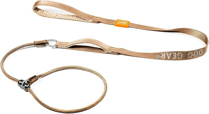 Howgo Dog Slip Lead Dog Leash, Training Leash, No-Pull Lightweight Slip Lead and Collar, Heavy Duty & Durable, Padded Handle, for All Breeds (Brown, 5FT)