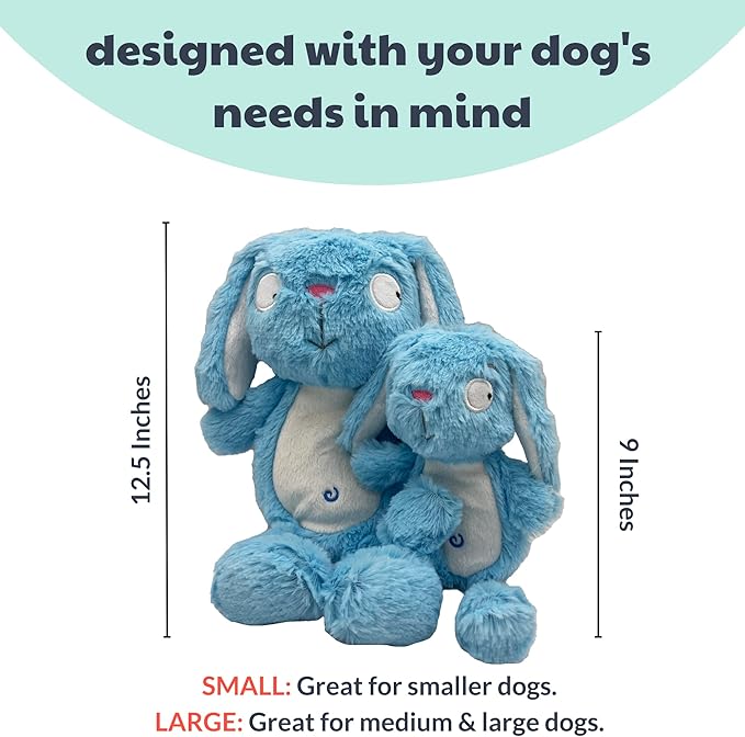 Huxley & Kent Slappies for Dogs | Betty Bunny (Large) | Squeak & Shake Dog Toy | No Stuff Squeaky Toy, TPR Ball in Head | Simulates Hunting Nature for Dogs