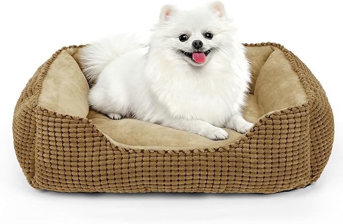 MIXJOY Dog Beds for Medium Dogs Washable, Rectangle Pet Bed Medium Size Dog, Orthopedic Sleeping Pet Sofa Bed, Soft Calming Cat Beds for Indoor Cats, Anti-Slip Bottom with Multiple Size