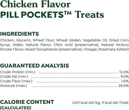 Greenies Pill Pockets for Dogs, Small Size Soft Dog Treats, Chicken Flavor, 3.2 oz. Pouch