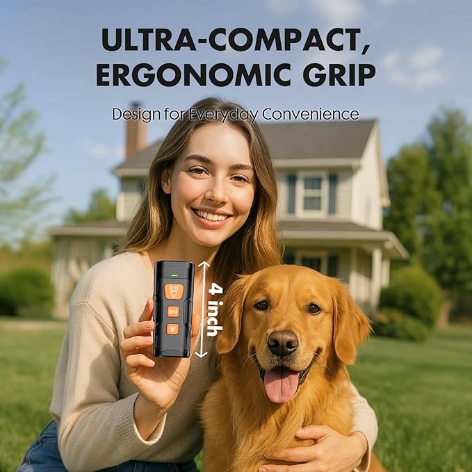 Dog Bark Deterrent Device, 3X Ultrasonic Anti Barking, 6 Training Modes 23 FT Range Barks No More Indoors Outdoors Behavior Correct Safe & Humane Rechargeable Compact Bark Control for Dogs (Black)