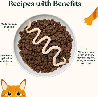 Made by Nacho Lickable Cat Treats Mousse Tubes 12 Count with Bone Broth Variety Pack (.5 oz) No Grains, Corn, Wheat or Soy