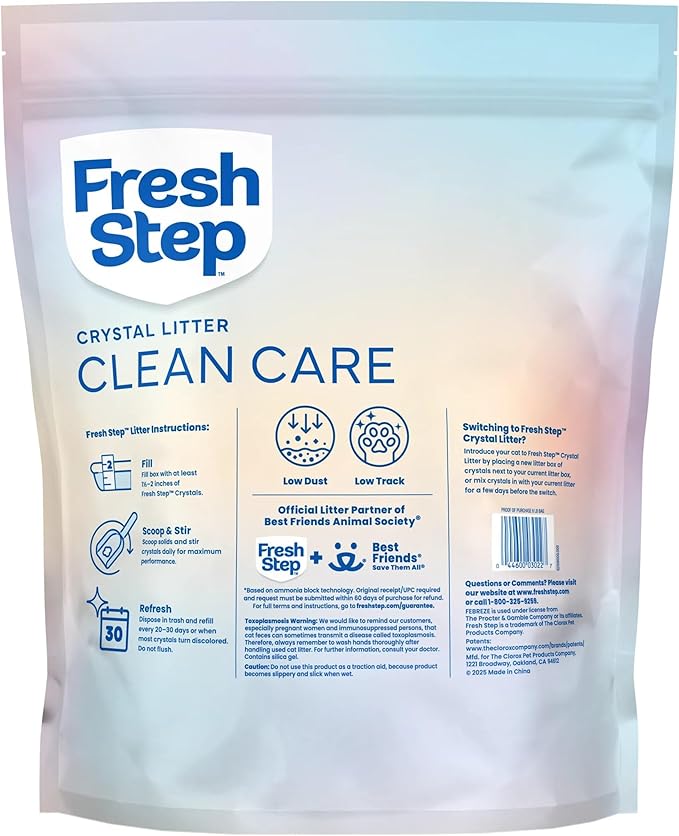 Fresh Step Crystals, Premium Cat Litter, Scented, 8 Pounds, Pack of 2 (Package May Vary)