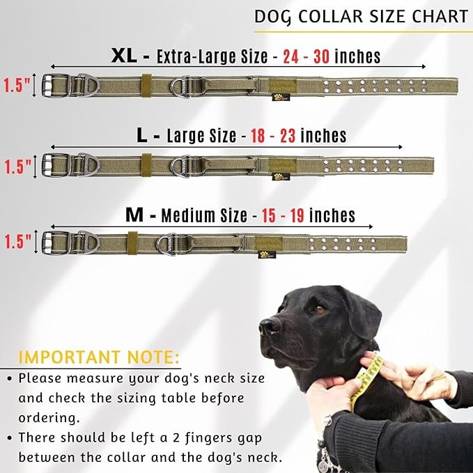 ADITYNA Heavy Duty Dog Collar for Extra-Large Dogs - Reflective Green Collar with Handle for Training, and Walking - Wide, Thick, Tactical, Soft Neoprene Padded