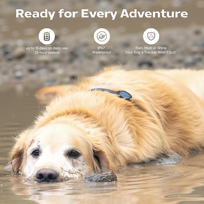 Aorkuler Outdoor GPS Dog Tracker for No-Signal Areas - Outdoor Pet Locator Finder Tracker, Real-Time Tracking for Hiking/Walking/Camping, Works in Remote Wilderness/Farms/Large Parks