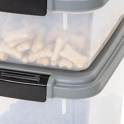 Amazon Basics 3-Piece Airtight Dog Food Storage Container Combo with Scoop, 33 QT + 12 QT