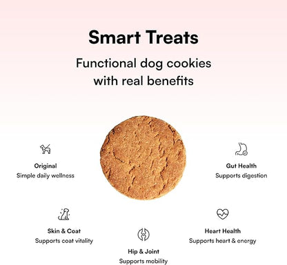 Pawco Dog Treats, Heart Health – Supports Heart Function & Vitality – Crunchy Dog Cookies with Peanut Butter, Apple & Taurine for Dogs – Functional & Healthy Rewards for Dogs – Magic Cookie – 8.8oz