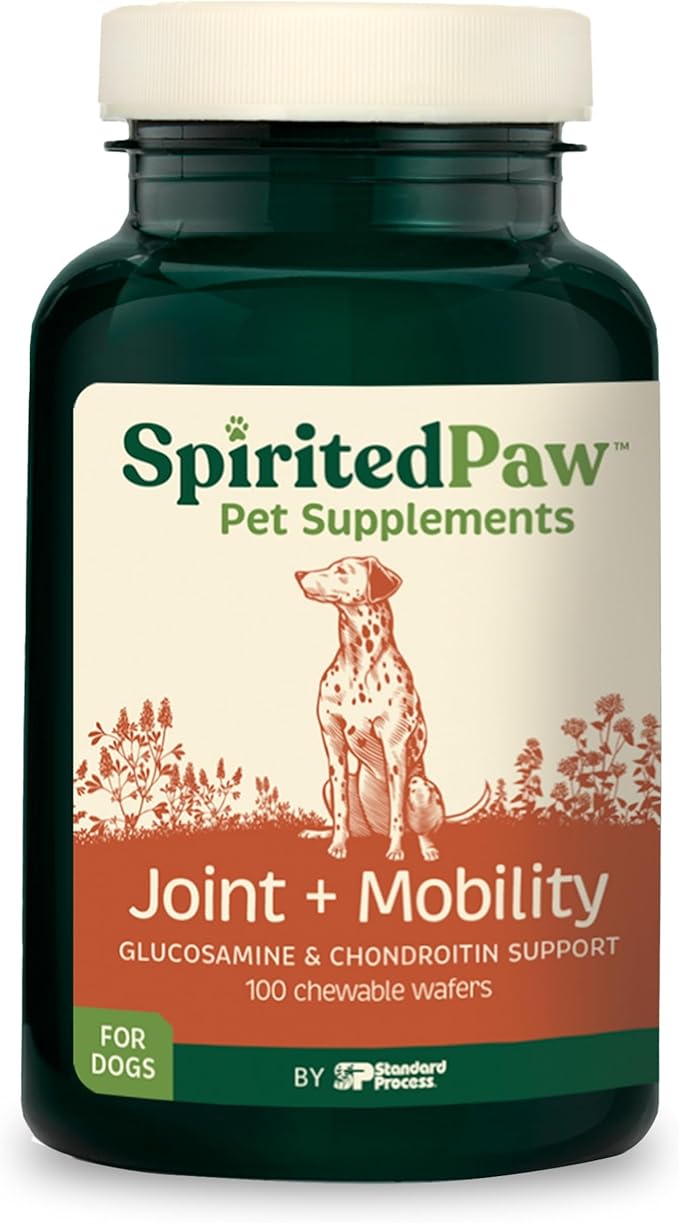 Spirited Paw Joint + Mobility - Joint Support & Comfortable Mobility for Dogs - Beet Root, Turmeric Extract & Ginger - Includes Antioxidants and Vitamins C & E - 100 Chewable Wafers